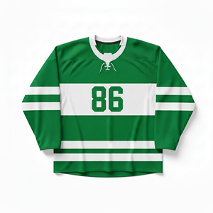 Último Diseño Original de Camiseta de Hockey sobre Hielo Unisex Personalizada con Nombre y Número del Equipo, Alta Calidad, 100% Poliéster, Malla Transpirable, Cuello en V - Product Image 1