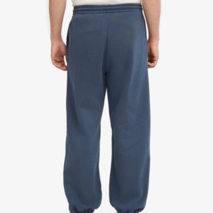 Pantalon de survêtement en coton bleu marine pour homme, taille élastique avec cordon de serrage, décontracté, mi-lourd, tricoté, pour l'automne - Product Image 6