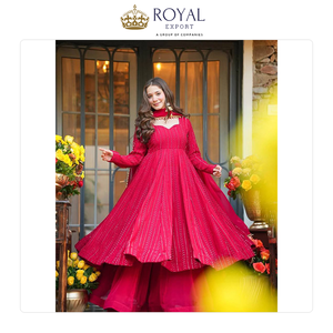 Nueva Colección de Diseñador de Ropa Tradicional India, Vestido Sharara con Estampado Floral, para Fiestas y Eventos - Product Image 6