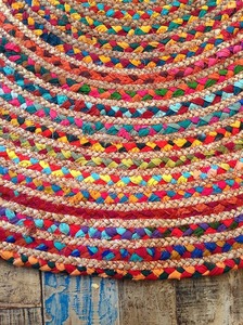 Tapis rond en jute et coton de qualité supérieure, tapis tissé élégant pour la maison, le salon et la chambre, disponible au meilleur prix - Product Image 5