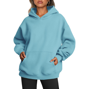 Sudadera con Capucha Oversize Unisex ODM, Color Sólido, Algodón, Diseño con Bolsillo de Felpa, Ropa Casual de Otoño, Transpirable, Corte Regular - Product Image 1
