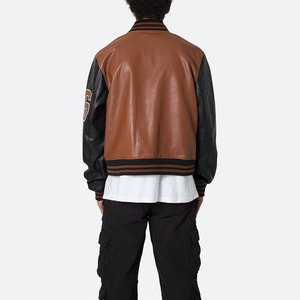 Veste universitaire d'hiver personnalisée pour homme en laine et cuir, à capuche, chauffante, pour l'extérieur - Product Image 4