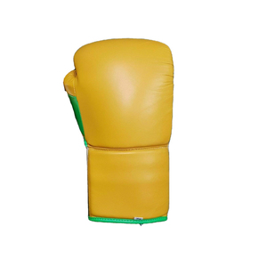 Yellow Leather Boxing <b>Gloves</b> Lace-Up Wrist Closure for Adults Training Gear 16oz Martial Arts Equipment Factory Price adults men - Product Image 5