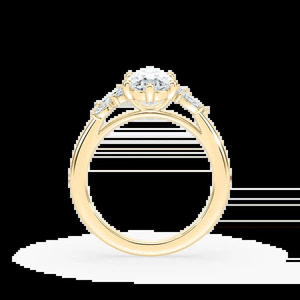 Anillo de diamantes con corte de pera de 1.50 quilates con piedras laterales en forma de pétalo, oro rosa, oro blanco, oro amarillo, elegante y atemporal para mujer - Product Image 6