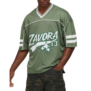 Olive Green American Football Jersey Unisex V Neck Custom Brand Logo <b>Mesh</b> UV Protection Quick Dry Breathable OEM Wholesale <b>Top</b> - Product Image 4