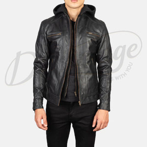 Parka en cuir suédé marron de qualité supérieure pour homme - Manteau d'hiver mi-long avec capuche et doublure chaude pour un style décontracté - Product Image 1