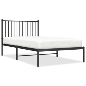 Base de Cama Doble de Acero con Recubrimiento en Polvo Negro, Cama Metálica Rectangular - Product Image 2