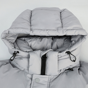 Women's Quilted Puffer <b>Jacket</b> With Hood Full Sleeve Winter Thick Polyester Wadding Solid Color Zipper Closure - Product Image 5