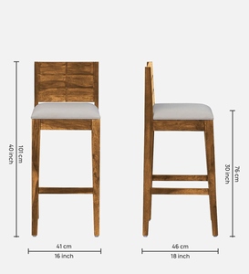 Segur PU Leather Full Back <b>Bar</b> <b>Stool</b> Rustic Teak Finish Grey Cushioned Seat <b>Adjustable</b> Metal Base Commercial Use Counter <b>Height</b> - Product Image 3
