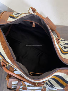 Manufacturer Trendy Designer <b>Large</b> Saddle Aztec Leather <b>Duffel</b> <b>Bags</b> Genuine Leather Travel <b>Bag</b> for Unisex Weekend Overnight <b>Bags</b> - Product Image 6