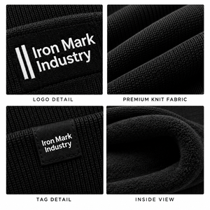 Iron Mark Industry <b>Beanie</b> <b>Hat</b> Unisex Solid Color Embroidery Logo Warm Breathable Waterproof 100% <b>Wool</b> Knit Cap Casual Winter - Product Image 6