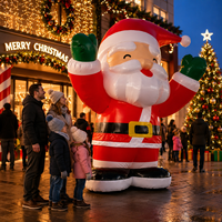 Père Noël gonflable géant, décoration de Noël, PVC imperméable, pompe à air électrique, durable, affichage extérieur pour les fêtes