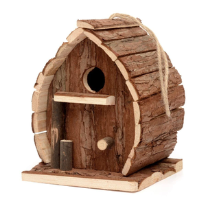 Handcrafted Wooden <b>Log</b> Birdhouse Hanging Outdoor Bird House Rustic Garden Decor Backyard Nesting <b>Box</b> Wholesale - Product Image 2