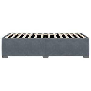 Estructura de cama de terciopelo gris oscuro sin colchón-Producto doble con funda - Product Image 5