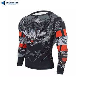 4 Way Stretch Compression Rash Guard Men Gym Fitness Shirt Moisture Wicking UV Protection Sportswear - Product Image 3
