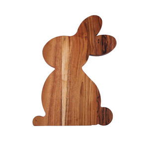 Plateau de service décoratif en bois d'acacia naturel fait main, en forme de lapin, pour la fête de Pâques, en provenance du Vietnam - Product Image 1