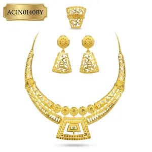 Alankeet Creations 24K Gold-Plated Brass Geometric Cute <b>Charm</b> Necklace for Women's Wedding Occasion - Product Image 2