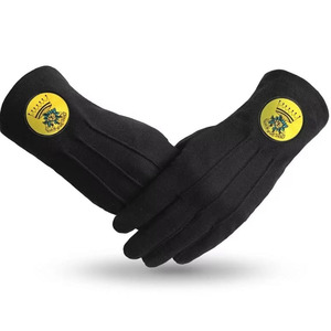 Guantes de Algodón Blancos con Emblema de Corona, Regalia Masónica de Alta Calidad, Estilo a Cuadros hasta el Codo, Transpirables para Exteriores, Colores Personalizables - Product Image 5