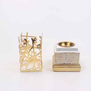 Juego de quemador de incienso árabe de lujo, Mabkhara dorada, quemador de incienso Oud, decoración islámica para el hogar, juego de regalo para Ramadán - Product Image 2