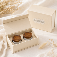 Boîte cadeau rigide magnétique en carton réutilisable et écologique, avec logo personnalisé imprimé, pour emballage de produits de soin de la peau et de bougies