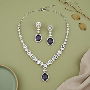 Conjunto de Collar, Pendientes y Tocado de Aleación de Zinc Bañado en Oro con Cristales Púrpura y Diamantes de Imitación, Joyería Vintage para Boda de Mujer, Tercera Marca - Product Image 4