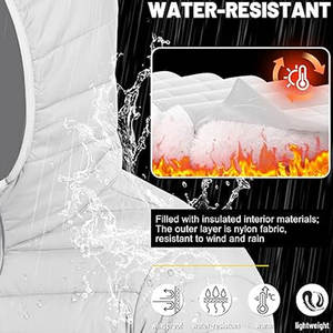 เสื้อโค้ทบุนวมสำหรับผู้ชายพร้อมฮู้ด เสื้อแจ็คเก็ตน้ำหนักเบา กันน้ำและกันลม สำหรับการเดินป่าบนหิมะและการเดินทาง - Product Image 3