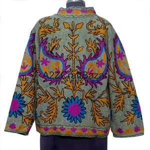 Chaqueta Bomber Bordada a Mano con Diseño Floral, de Algodón Ecológico, Secado Rápido, Transpirable, Cuello en V, con Volantes, Informal, para Invierno/Primavera - Product Image 5