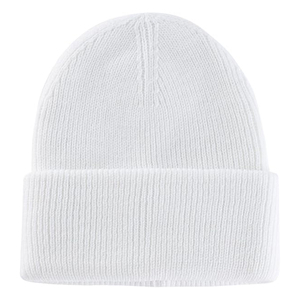 Bonnet en tricot blanc de qualité supérieure avec logo personnalisé, chaud, doux, extensible, à revers, unisexe, décontracté, pour l'extérieur - Product Image 4