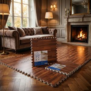 Tapete de Espuma EVA con Patrón de Madera, 60x60cm x 10mm, Encastrable, Antideslizante, Ecológico, para Sala de Estar, Almacén, Gimnasio - Product Image 2