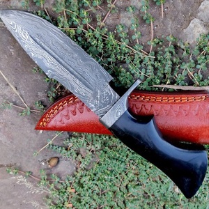 Cuchillo Bowie de Supervivencia y Camping de Hoja Fija con Punta Caída, de Acero de Damasco Forjado a Mano, Grado Industrial, con Mango de Cuerno, OEM ODM Venta al por Mayor - Product Image 3