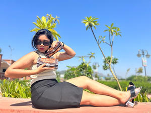 Hand Tooled Carving Wallet Clutch <b>Phone</b> Case Stylish Cowhide Fur Wallet Multi Uses Western Leather Wallets - Product Image 5