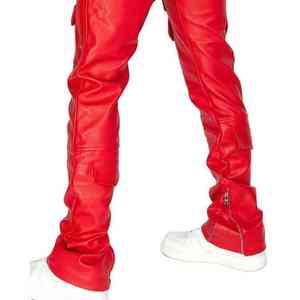 Pantalon d'extérieur en cuir pour homme, style vintage, coupe droite, taille haute, devant plat, cordon de serrage, respirant, POWER DRY, meilleur prix - Product Image 6