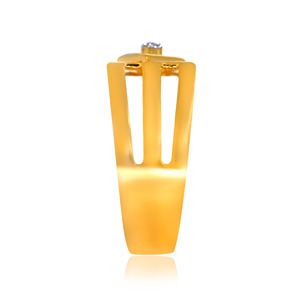 Luxury <b>Men</b>’s Gold <b>Ring</b> 14K Yellow Gold with Diamond Geometric Inlay Bold Statement Piece Anniversary Gift <b>Men</b>’s Fine Jewelry - Product Image 3