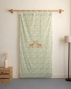 Ensemble de rideaux en coton imprimé floral fait main, design moderne et luxueux, magnifiques rideaux ondulés pour portes - Product Image 4