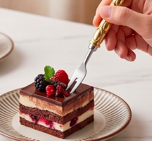 Elegant Gold Textured Handle Flatware Set With <b>Mirror</b> Polish Fork Dishwasher Safe For Wedding Dining Essentials - Product Image 3