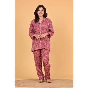 Conjunto de Pijama de Crepé Estampado para Mujer, Ropa de Dormir Ligera, Ropa de Casa Suave y Cómoda - Product Image 6