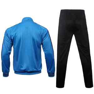 Ensemble de survêtements solides pour hommes, tenue de sport ajustée, veste à manches longues en polyester pour la course et la gym, pantalon de survêtement décontracté pour l'extérieur - Product Image 5