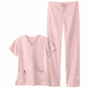 Women's Nurse Medical <b>Scrub</b> <b>Top</b> V-Neck Short Sleeves Polyester/Rayon/Spandex Woven Fabric Comfortable-Fit Quick-Dry Wrinkle OEM - Product Image 3