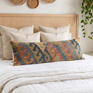 Funda de Almohada Decorativa de Algodón Kilim con Patrón Tribal de Rayos de Sol para Hogar Rústico, Estilo Granja y Mediterráneo - Product Image 5