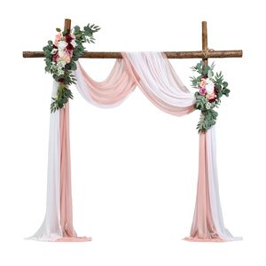 Kit di Fiori Artificiali Rosa per Arco Nuziale da 2,4 m (Confezione da 4) per Feste, 2 Composizioni Floreali e 2 Drappeggi Trasparenti - Product Image 4