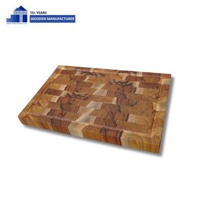 Planche à découper artisanale en bois de teck à grain traversant, ustensile de cuisine en bois de haute qualité, fabricant - Product Image 5