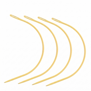 Aiguille à tisser de type C en acier inoxydable, aiguille courbée pour extensions de cheveux, couture de perruques et travaux de tissage - Product Image 1