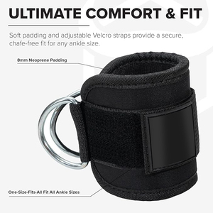 Sangle de cheville en nylon avec boucle renforcée, durable et écologique, idéale pour les exercices de traction à câble, les extensions de jambes et les séances de musculation. - Product Image 2
