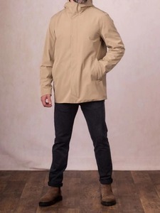 Impermeable con Capucha Derwent Beige para Hombre - Product Image 3