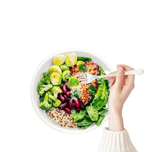 <b>Large</b> Disposable <b>Bowls</b> Compostable Heavy Duty Hot Soup White Modern Party Microwavable Safe <b>Salad</b> BPA FREE Eco-friendly - Product Image 1