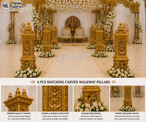 มณฑปงานแต่งงานอารยาแบบทันสมัยสำหรับงานแต่งงานฮินดู พร้อมรูปปั้นพระพิฆเนศ ดีไซน์พระพิฆเนศอันงดงาม มณฑปงานแต่งงานแบบเสาคู่ - Product Image 3