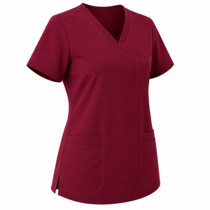 Haut de blouse médicale pour femme de haute qualité, à manches courtes et col en V, extensible et doux, uniforme d'infirmière, haut de blouse d'hôpital pour femme - Product Image 3