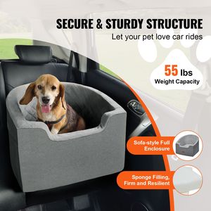 Sedile Rialzato Impermeabile per Cani da Auto in Tessuto Oxford con Tasca Portaoggetti e Guinzaglio di Sicurezza - Cuccia da Auto per Cani - Product Image 2