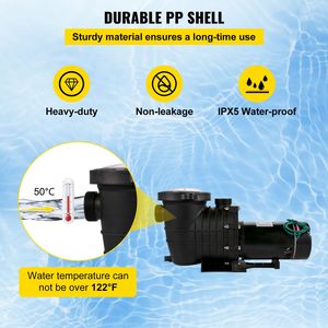Pompa per Piscina 1HP a Doppia Tensione (110V/220V) per Circolazione Efficiente dell'Acqua 5544GPH nelle Spa, Include Filtro - Product Image 6