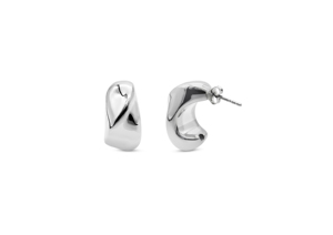 ต่างหูแบบหมุดโค้งบิดเกลียวเรียบง่าย - Product Image 1